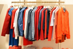 Clothes on a rack to be sold online